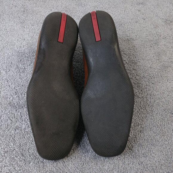 Prada Driving Shoes Mens Size 11.5 Loafers Slip On Brown Leather Designer - Picture 7 of 12